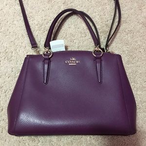 Burgundy Coach Leather Crossbody Handbag